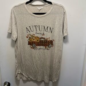 Maurices Autumn Floral Truck T-Shirt Size L